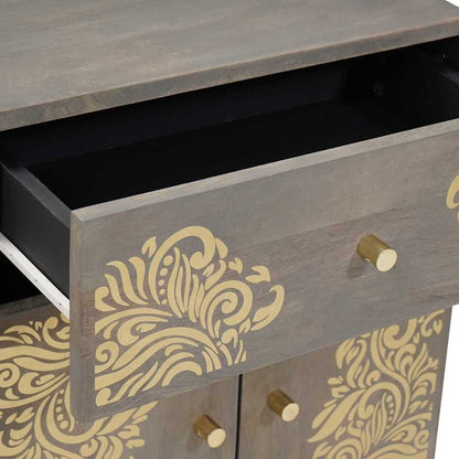 Armadio da Notte Grigio 50 x 33 x 60 cm legno massello di mango