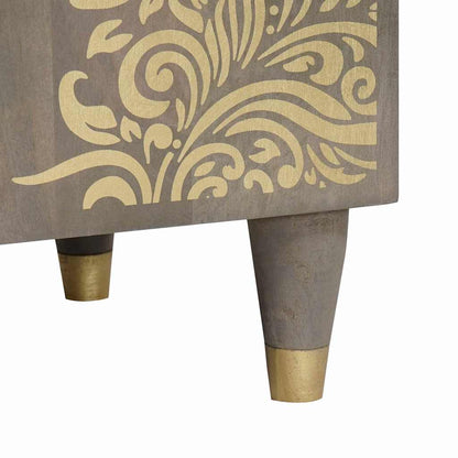 Armadio da Notte Grigio 50 x 33 x 60 cm legno massello di mango