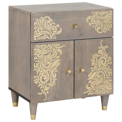Armadio da Notte Grigio 50 x 33 x 60 cm legno massello di mango