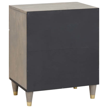 Armadio da Notte Grigio 50 x 33 x 60 cm legno massello di mango