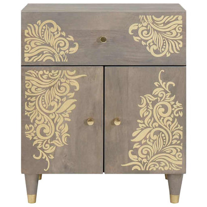 Armadio da Notte Grigio 50 x 33 x 60 cm legno massello di mango