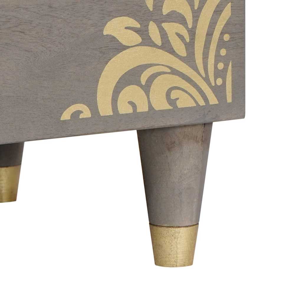 Mobile TV con cassetto Grigio e Oro 80 x 33.5 x 46 cm