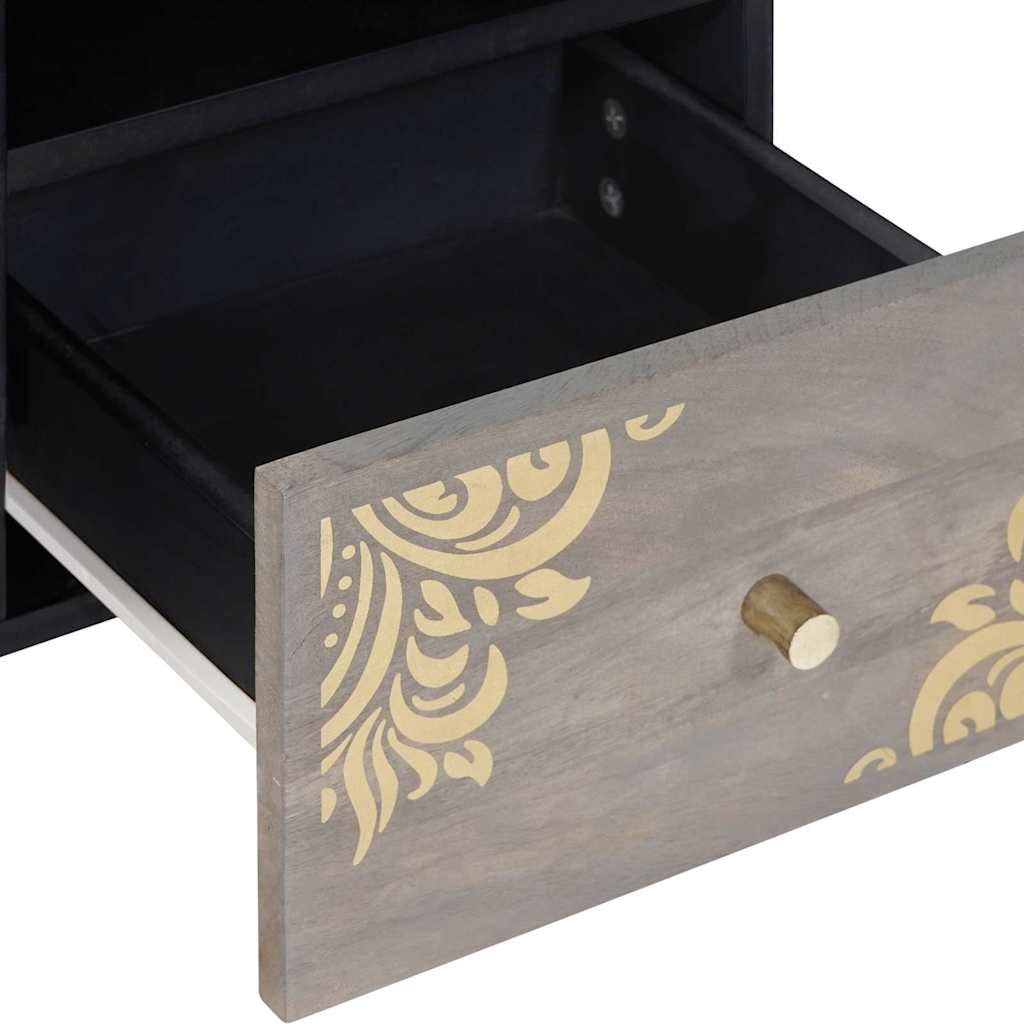 Mobile TV con cassetto Grigio e Oro 100 x 33.5 x 46 cm
