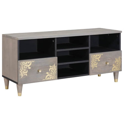 Mobile TV con cassetto Grigio e Oro 100 x 33.5 x 46 cm
