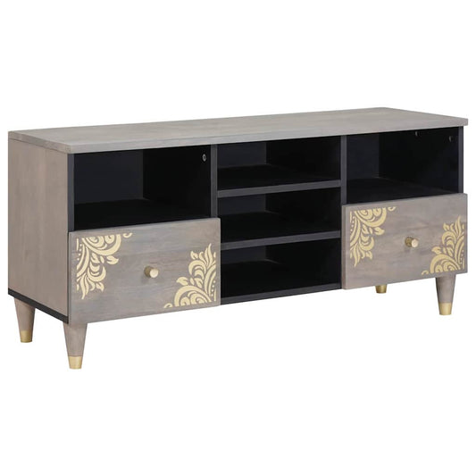 Mobile TV con cassetto Grigio e Oro 100 x 33.5 x 46 cm
