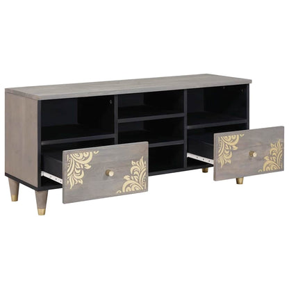 Mobile TV con cassetto Grigio e Oro 100 x 33.5 x 46 cm