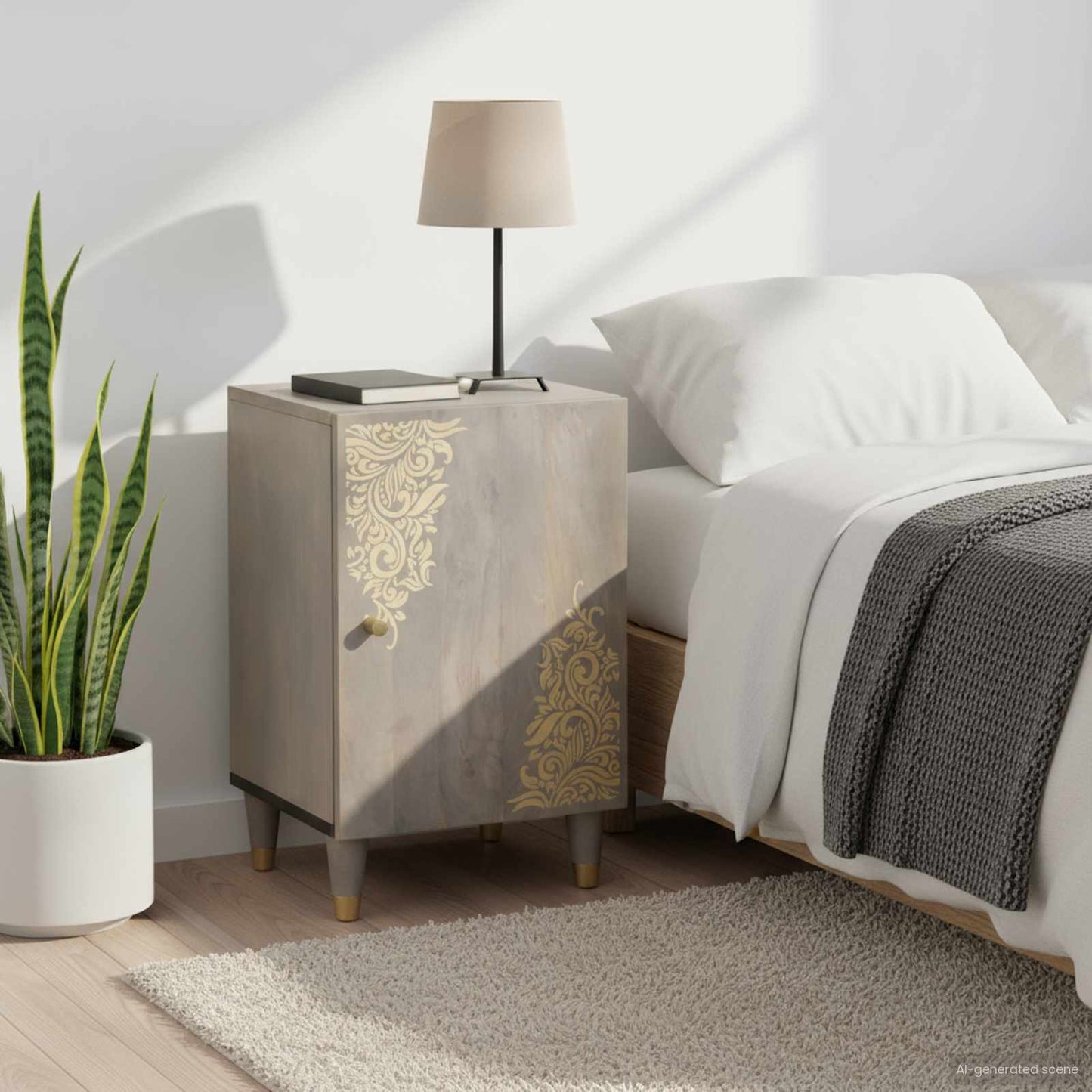 Mobile da Bagno Grigio 38 x 33 x 58 cm Legno di mango massello | homemem39