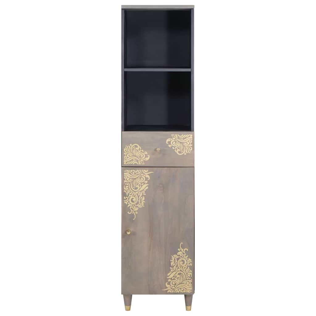 Mobile da Bagno Grigio 38 x 33 x 160 cm Legno di mango massello