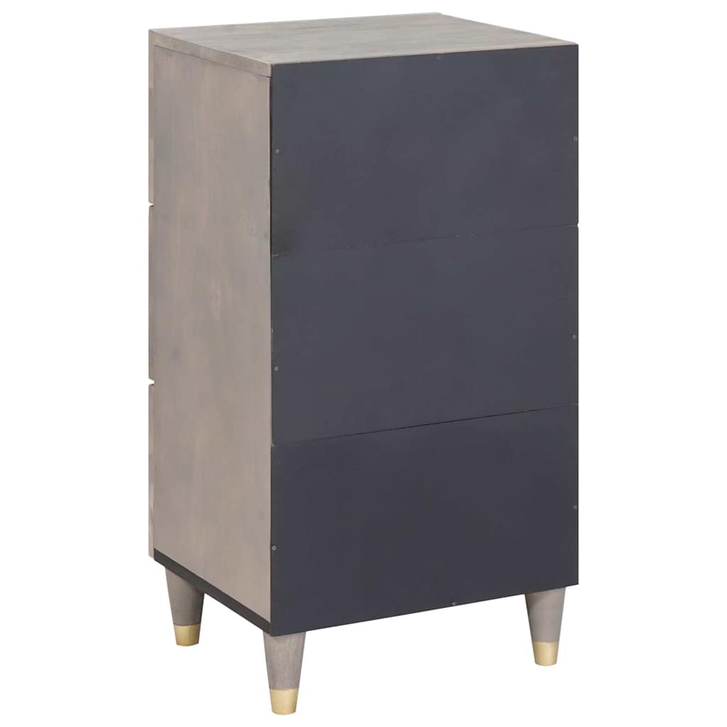Credenza Grigio e Oro 40 x 33.5 x 75 cm Legno massello di mango