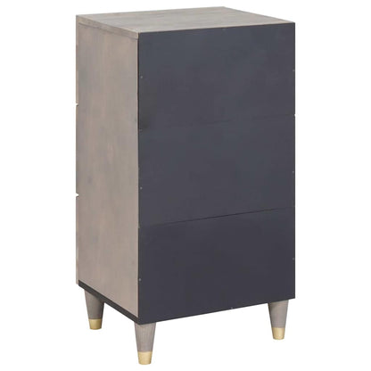 Credenza Grigio e Oro 40 x 33.5 x 75 cm Legno massello di mango