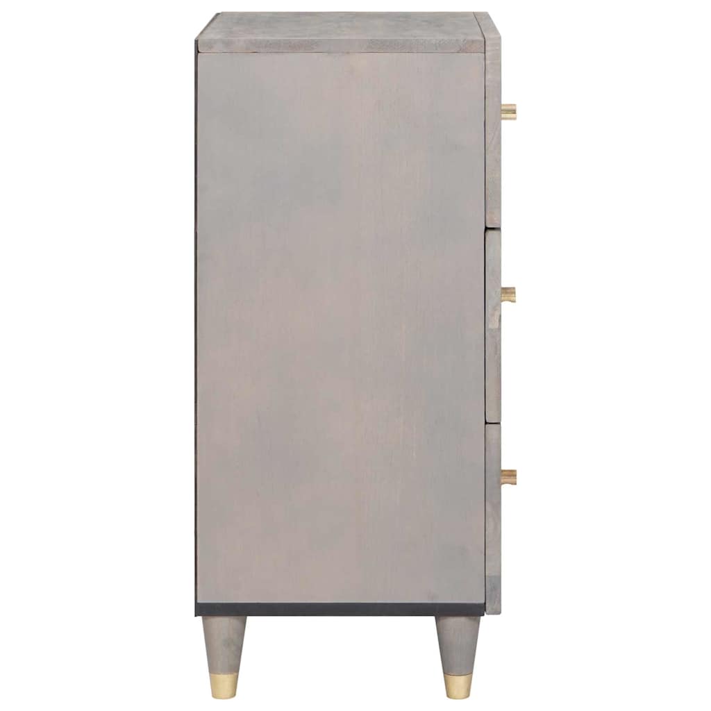 Credenza Grigio e Oro 40 x 33.5 x 75 cm Legno massello di mango