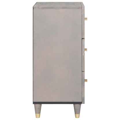 Credenza Grigio e Oro 40 x 33.5 x 75 cm Legno massello di mango