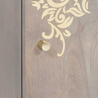 Credenza Grigio e Oro 40 x 33.5 x 75 cm Legno massello di mango