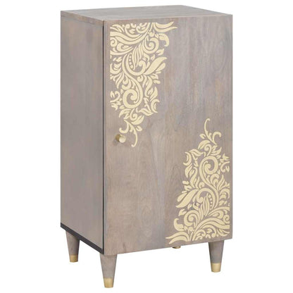 Credenza Grigio e Oro 40 x 33.5 x 75 cm Legno massello di mango