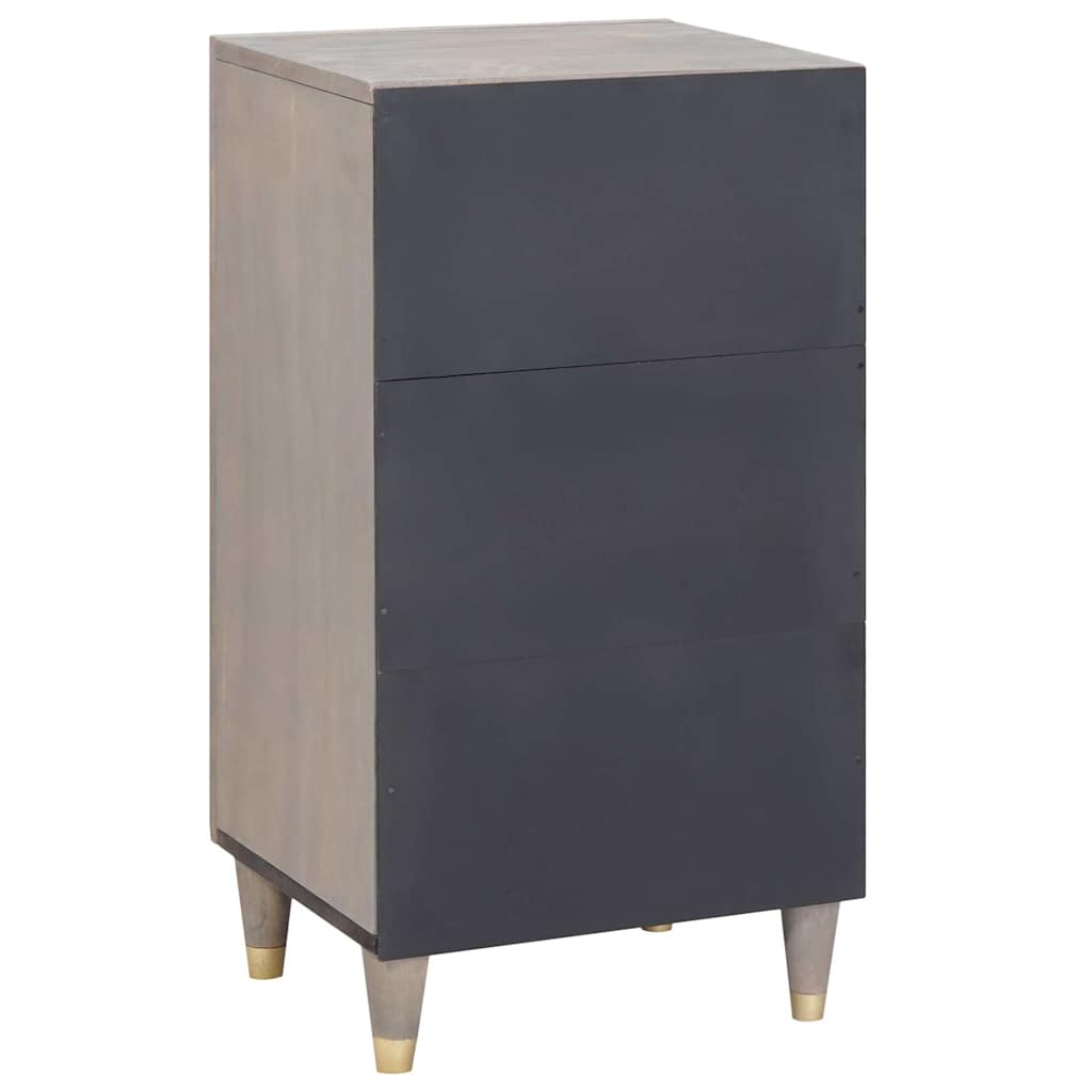 Credenza Grigio e Oro 40 x 33.5 x 75 cm Legno massello di mango