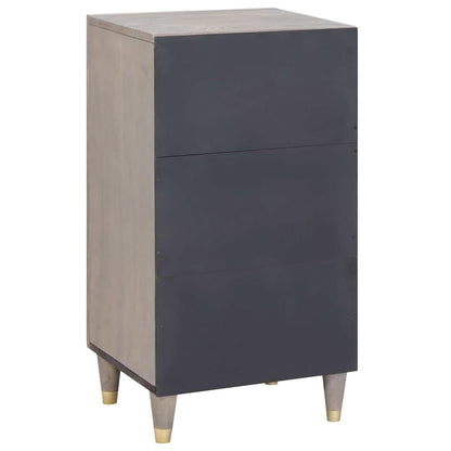 Credenza Grigio e Oro 40 x 33.5 x 75 cm Legno massello di mango