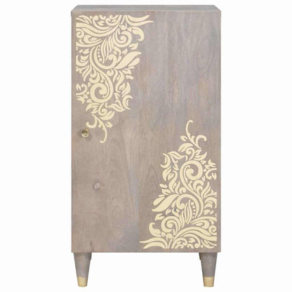 Credenza Grigio e Oro 40 x 33.5 x 75 cm Legno massello di mango