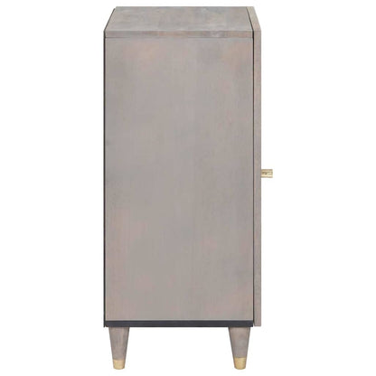 Credenza Grigio e Oro 40 x 33.5 x 75 cm Legno massello di mango