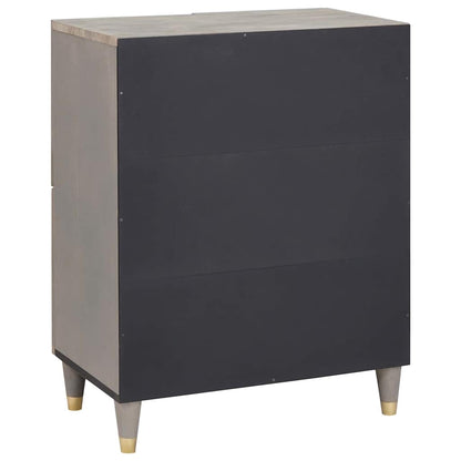 Credenza Grigio e Oro 60 x 33 x 75 cm Legno di mango massello