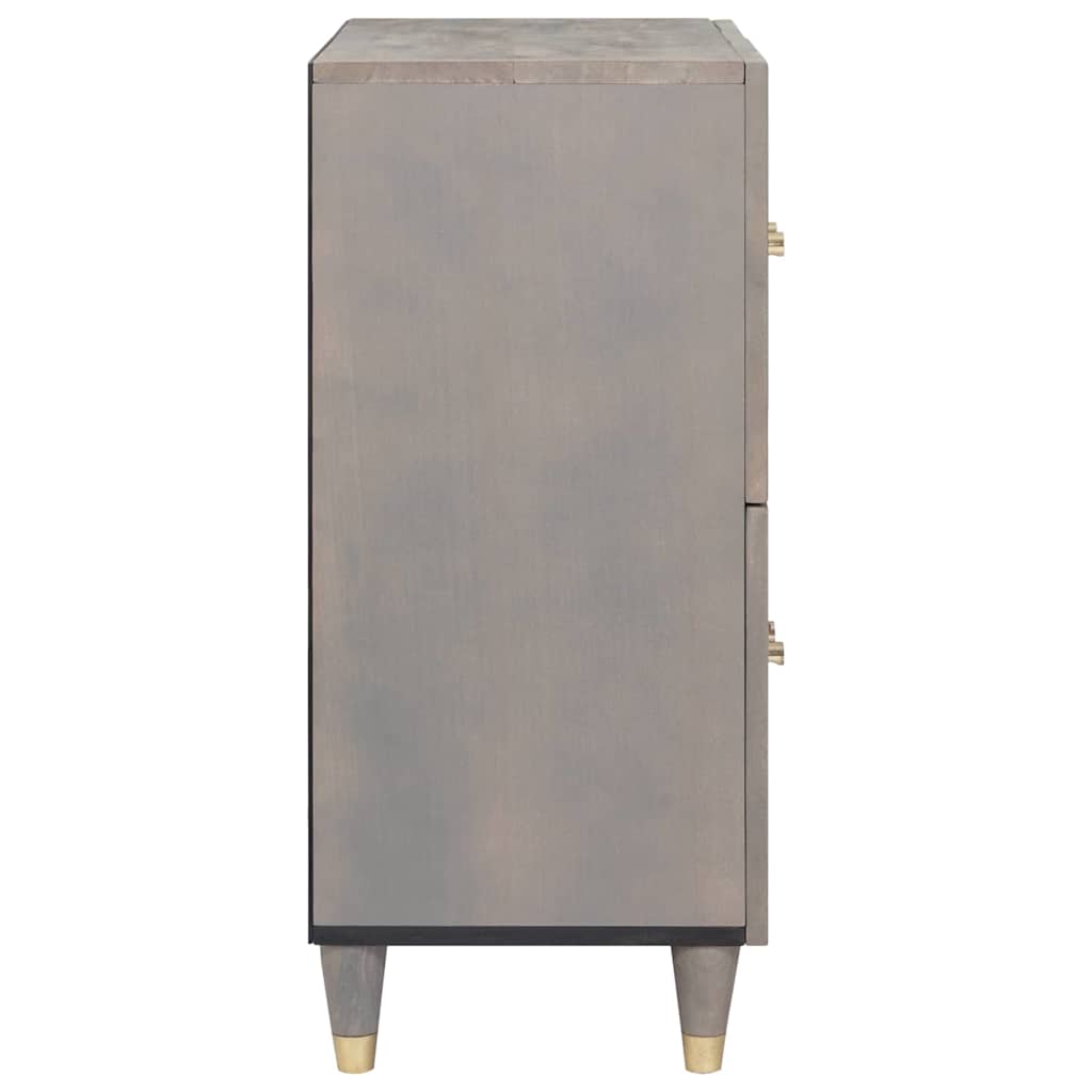 Credenza Grigio e Oro 60 x 33 x 75 cm Legno massello di mango