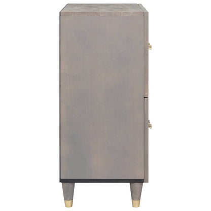 Credenza Grigio e Oro 60 x 33 x 75 cm Legno massello di mango