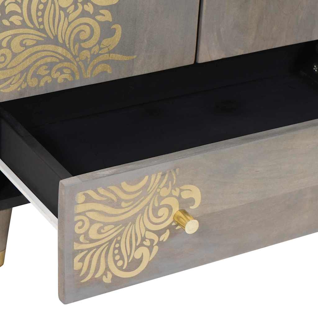 Credenza con lo scaffale Grigio e Oro 60 x 33,5 x 100 cm
