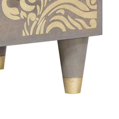 Credenza con lo scaffale Grigio e Oro 60 x 33,5 x 100 cm