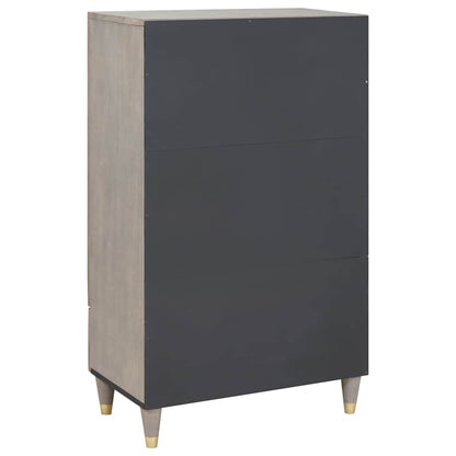 Credenza Grigio e Oro 60 x 33 x 100 cm Legno di mango massello