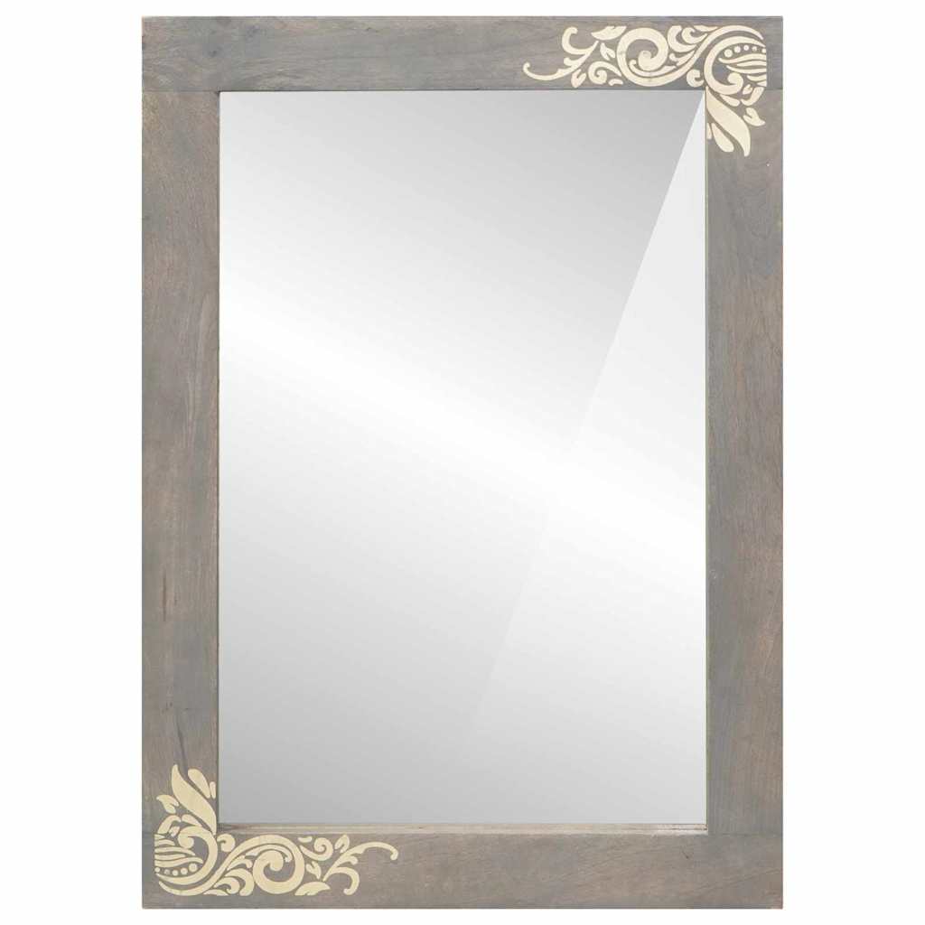 Specchio da bagno con specchio Grigio 70 x 50 x 2,5 cm | homemem39