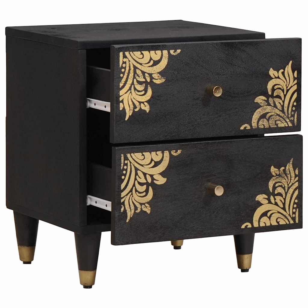 Armadio da Notte con cassetto 2 pcs Nero 40 x 33 x 46 cm | homemem39