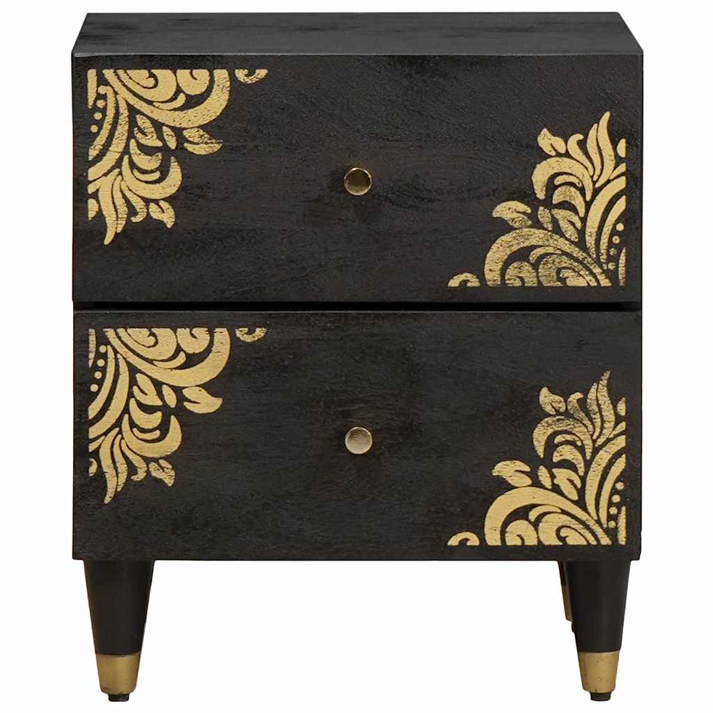 Armadio da Notte con cassetto 2 pcs Nero 40 x 33 x 46 cm | homemem39