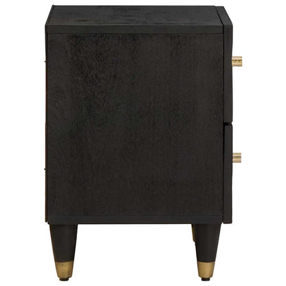 Armadio da Notte con cassetto 2 pcs Nero 40 x 33 x 46 cm | homemem39