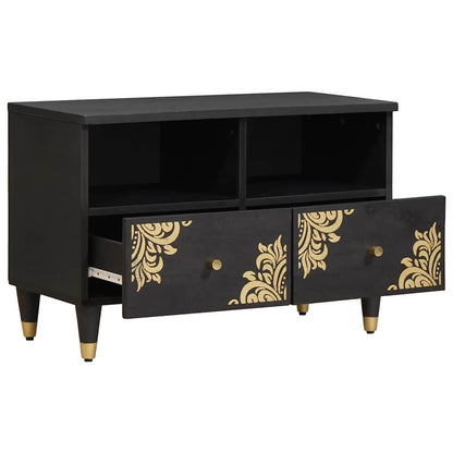 Mobile TV Nero 70 x 33 x 46 cm Legno di mango massello | homemem39