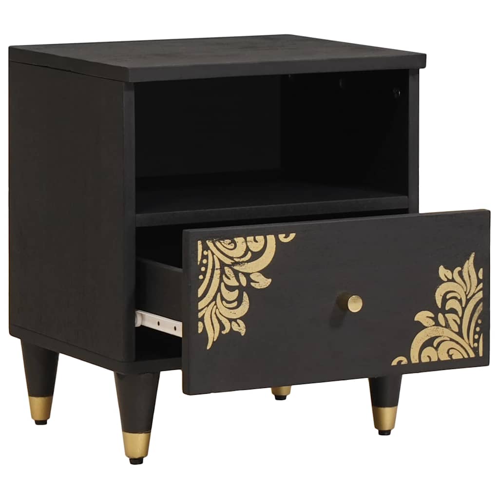 Armadio da Notte con cassetto 2 pcs Nero 40 x 33 x 46 cm | homemem39