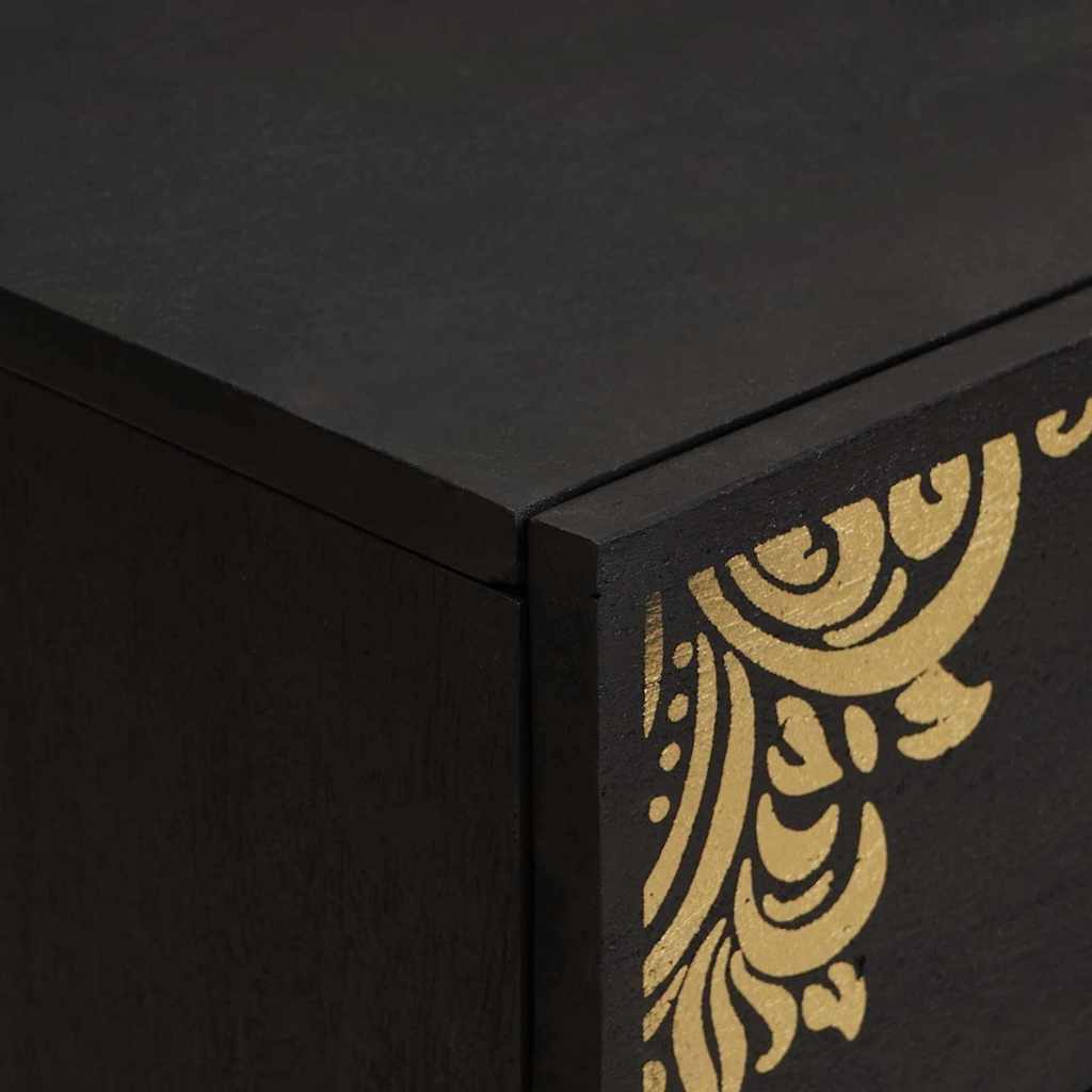 Armadio da Notte Nero 50 x 33 x 62 cm Legno di mango massello | homemem39