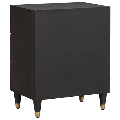 Armadio da Notte Nero 50 x 33 x 62 cm Legno di mango massello | homemem39