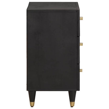 Armadio da Notte Nero 50 x 33 x 62 cm Legno di mango massello | homemem39