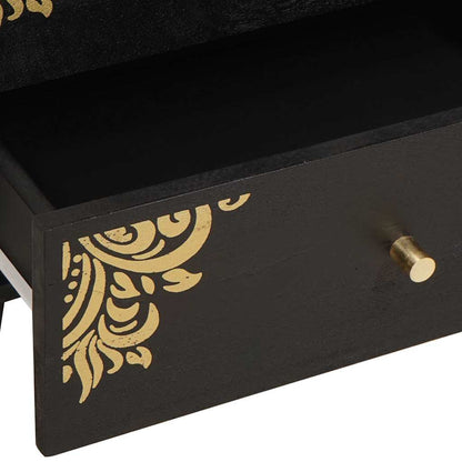 Armadio da Notte Nero 50 x 33 x 62 cm Legno di mango massello | homemem39