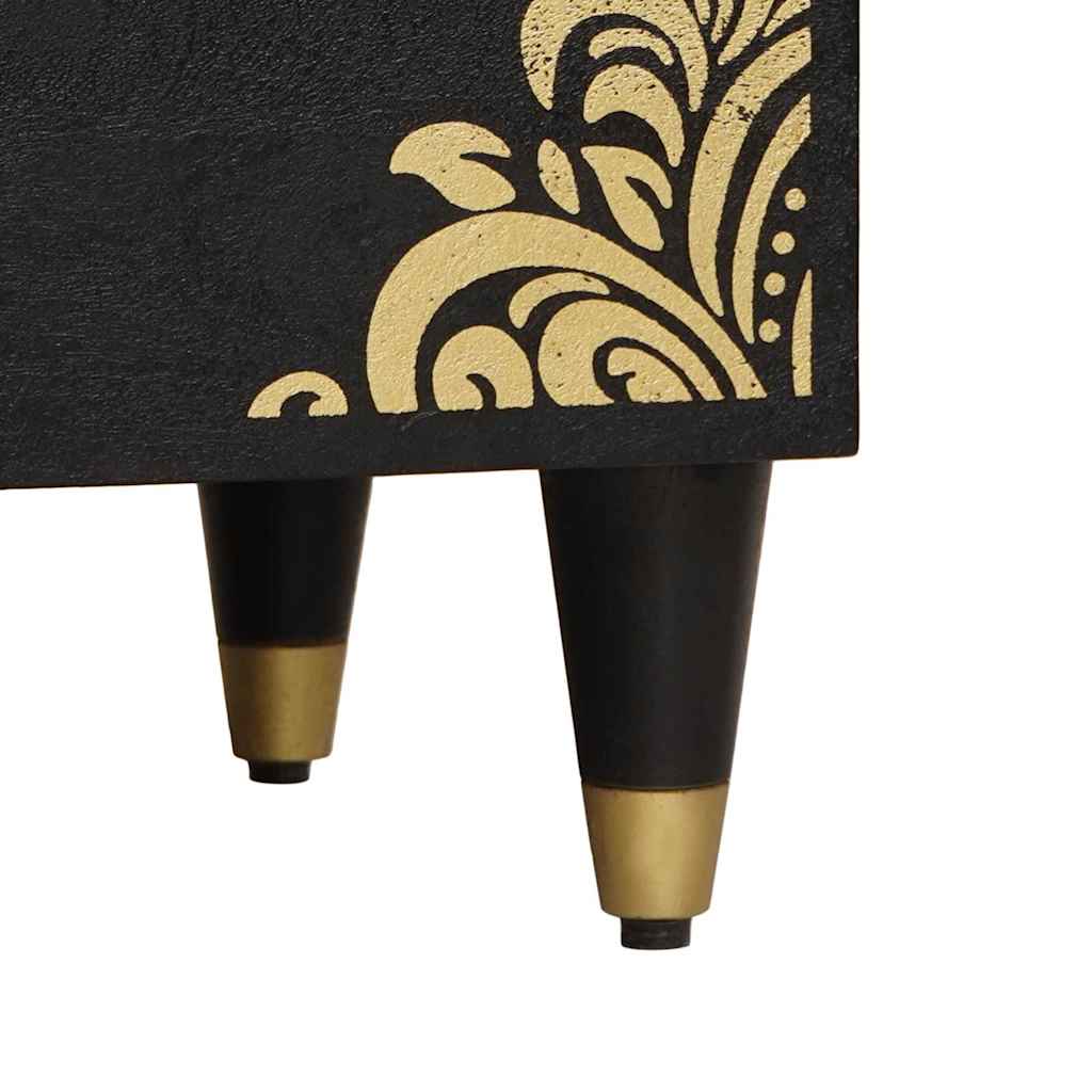 Armadio da Notte Nero 50 x 33 x 62 cm Legno di mango massello | homemem39