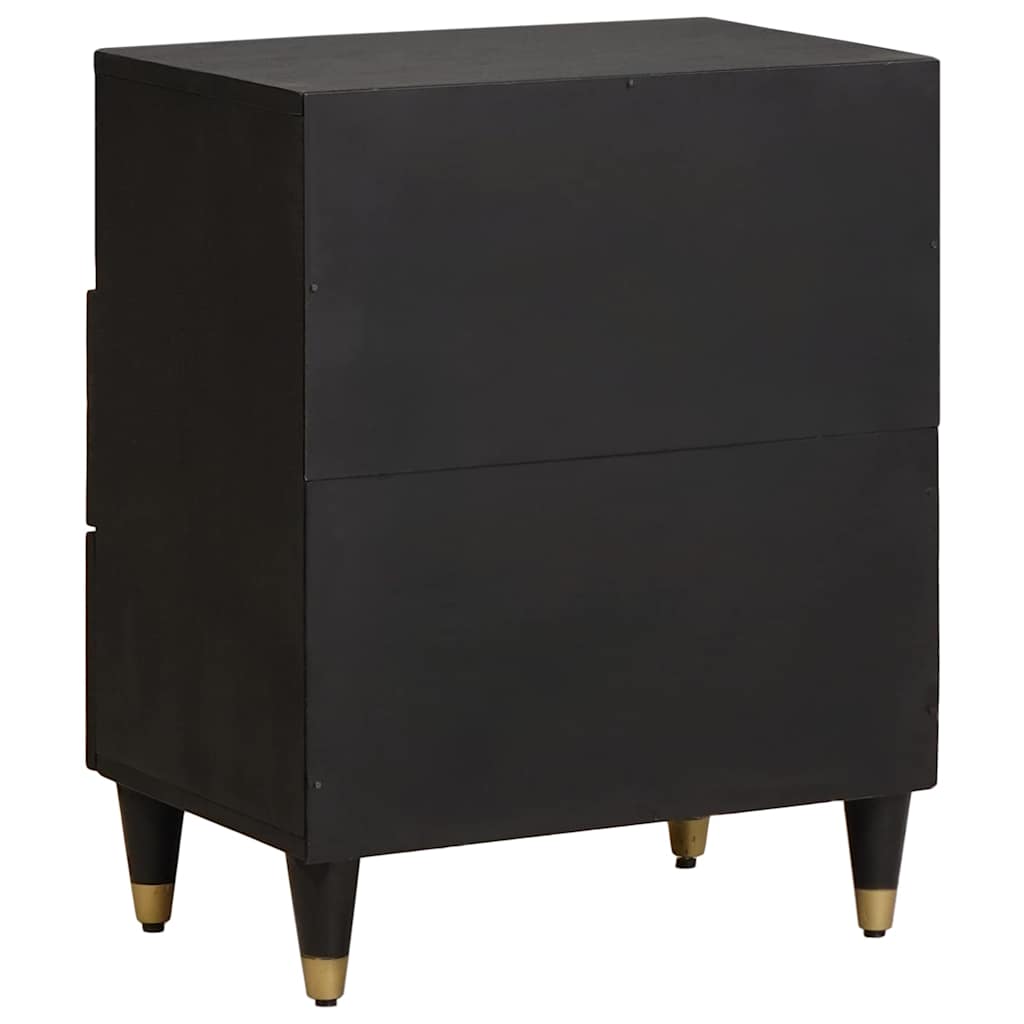 Armadio da Notte Nero 50 x 33 x 62 cm Legno di mango massello | homemem39