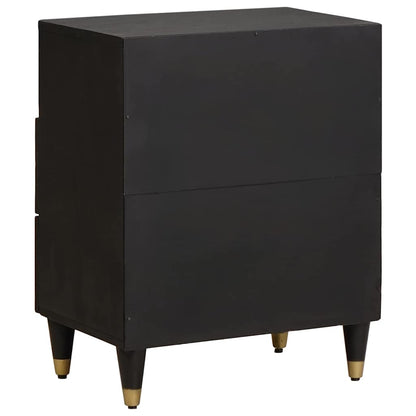 Armadio da Notte Nero 50 x 33 x 62 cm Legno di mango massello | homemem39