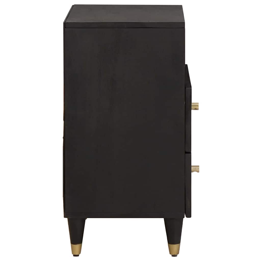 Armadio da Notte Nero 50 x 33 x 62 cm Legno di mango massello | homemem39