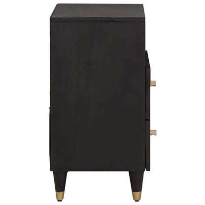 Armadio da Notte Nero 50 x 33 x 62 cm Legno di mango massello | homemem39
