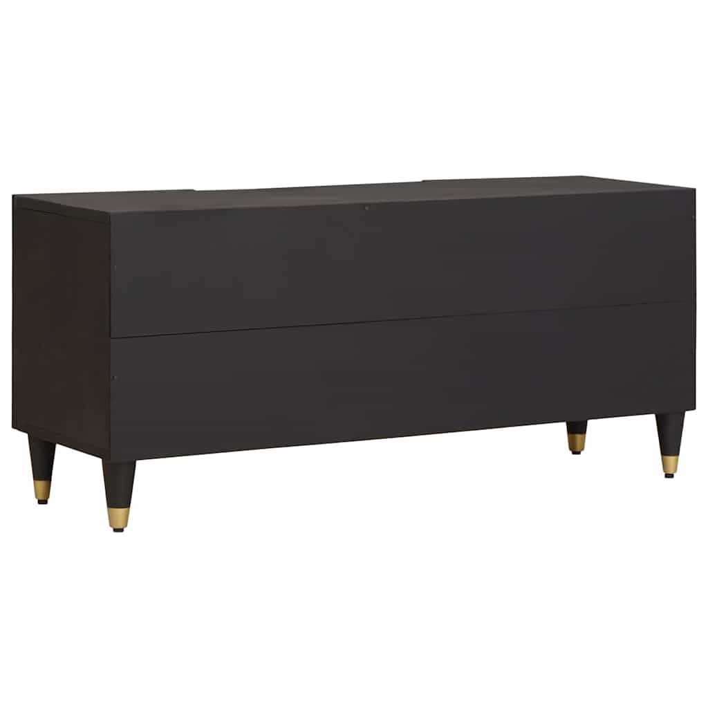Mobile TV Nero 105 x 33 x 46 cm Legno di mango massello | homemem39