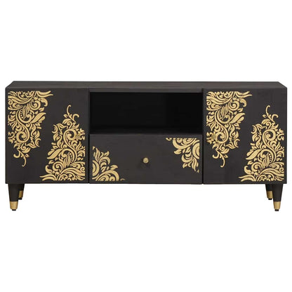 Mobile TV Nero 105 x 33 x 46 cm Legno di mango massello | homemem39