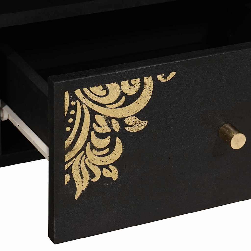 Mobile TV Nero 100 x 33 x 46 cm Legno di mango massello | homemem39
