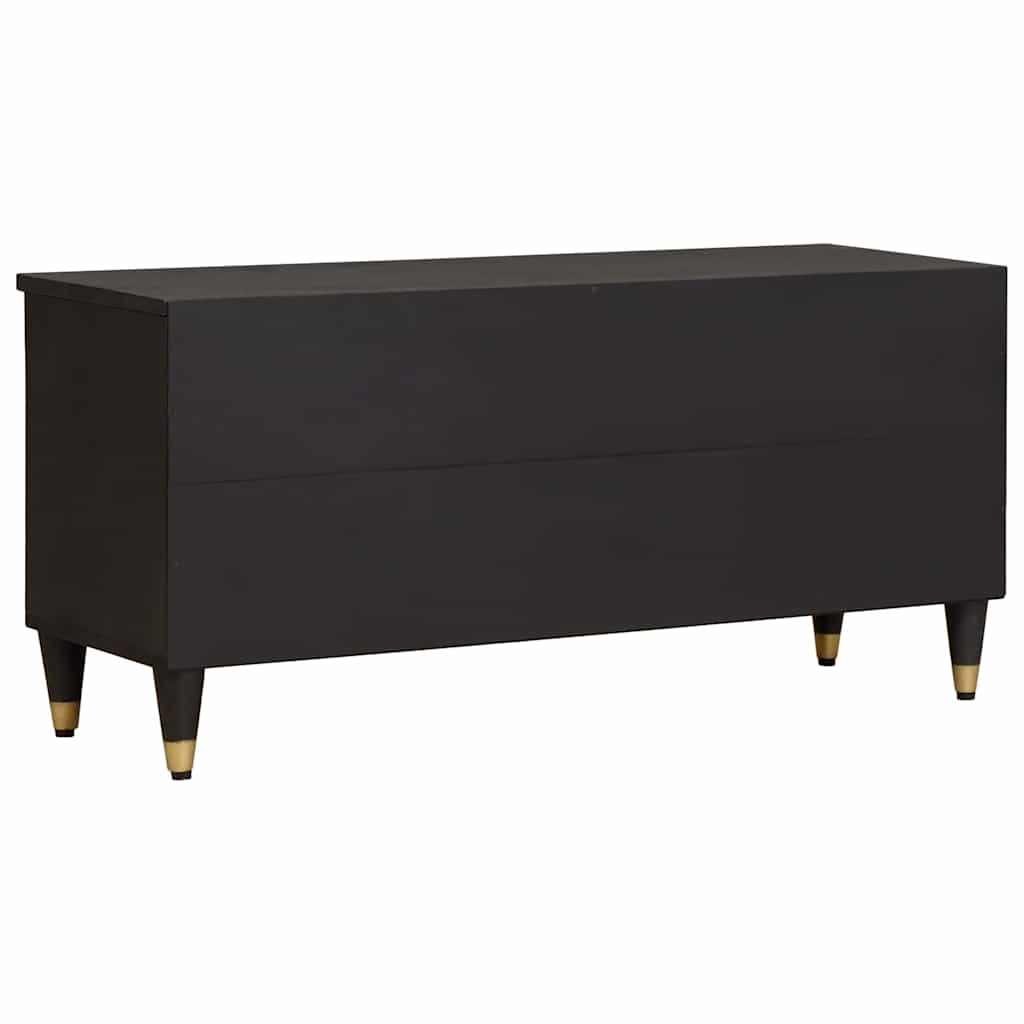 Mobile TV Nero 100 x 33 x 46 cm Legno di mango massello | homemem39