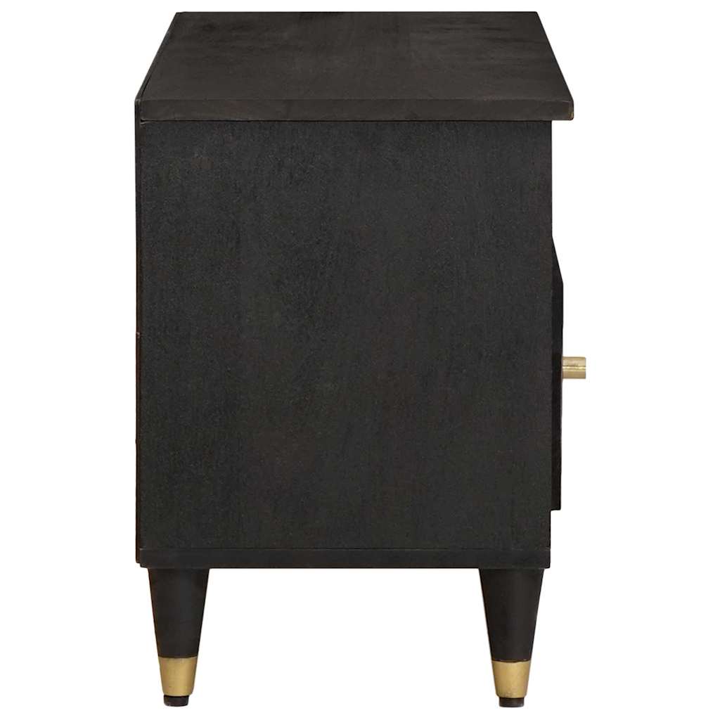 Mobile TV Nero 100 x 33 x 46 cm Legno di mango massello | homemem39