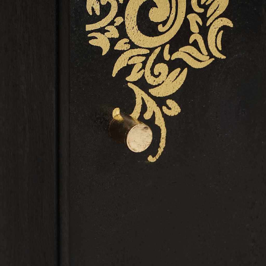 Armadietto a muro Nero 38 x 33 x 48 cm Legno di mango massello | homemem39