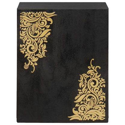 Armadietto a muro Nero 38 x 33 x 48 cm Legno di mango massello | homemem39